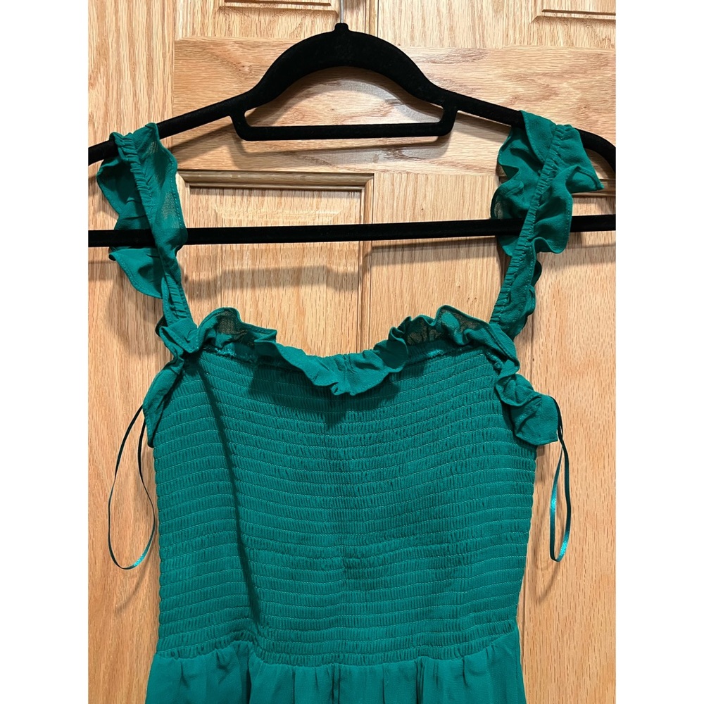 Reformation Green Ruffled Midi Dress - Picture 4 of 9